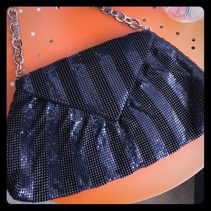 NWOT BCBG blue & black shoulder purse/clutch!